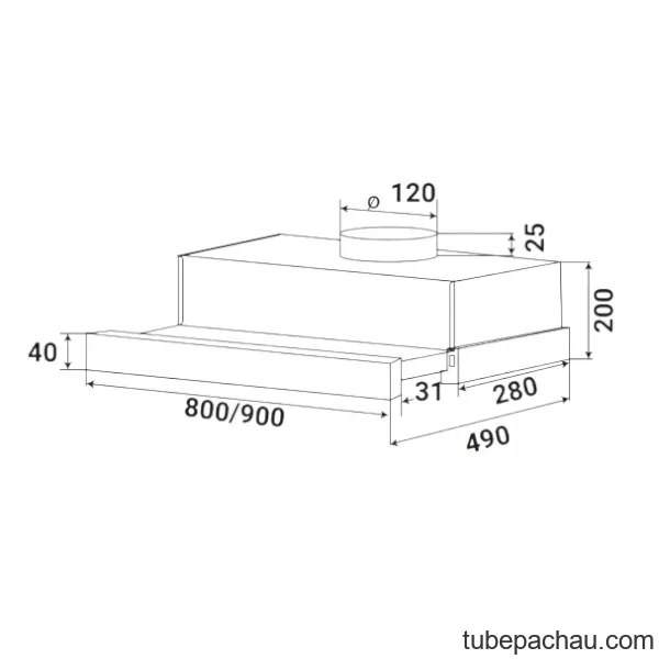 Máy hút mùi âm tủ Kaff TL90H