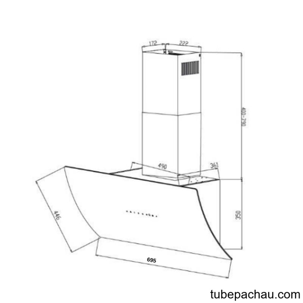 Máy hút mùi áp tường GrandX GX H70F87B