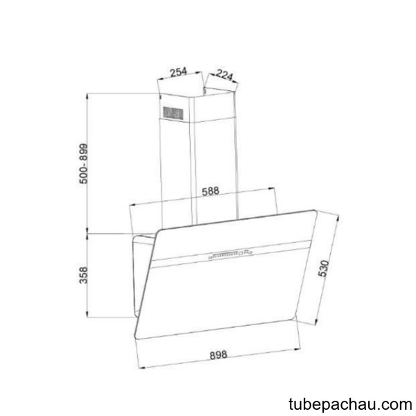Máy hút mùi áp tường GrandX GX H90S86G