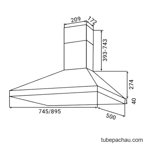 Máy hút mùi áp tường Kaff KF-PYRA750