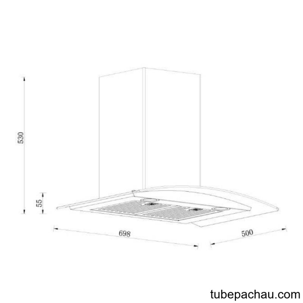 Máy hút mùi kính cong áp tường GrandX GX H70C55B