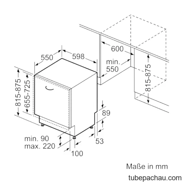 Máy rửa bát âm tủ Bosch SMD8TCX04E Serie 8