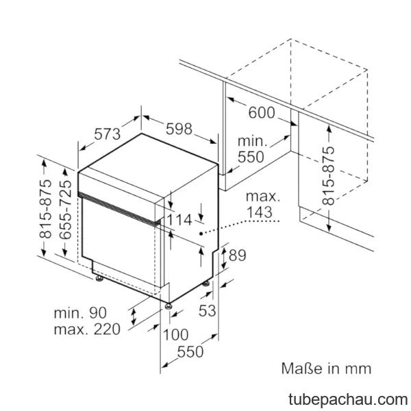 Máy rửa bát âm tủ Bosch SMI6YAS04E Series 6
