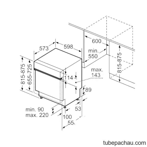 Máy rửa bát âm tủ Bosch SMI6YCS02E Serie 6