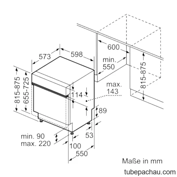 Máy rửa bát âm tủ Bosch SMI8TCS01E serie 8