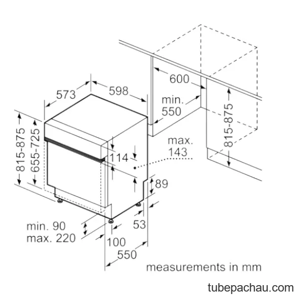 Máy rửa bát bán âm Bosch SMI2ITS33E