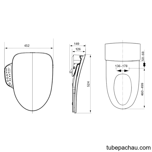 Nắp Bồn Cầu Thân V Sense Hafele 588.79.414