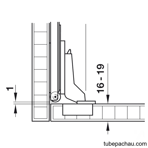 Phụ Kiện Bản Lề Cho Cửa 1 Cánh 16 - 19mm Hafele 408.24.020