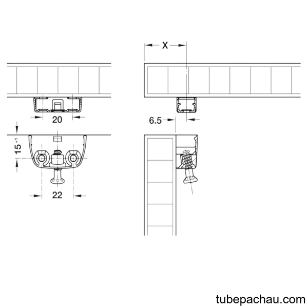Phụ Kiện Bas Liên Kết RV/U-T3 Hafele 262.72.953