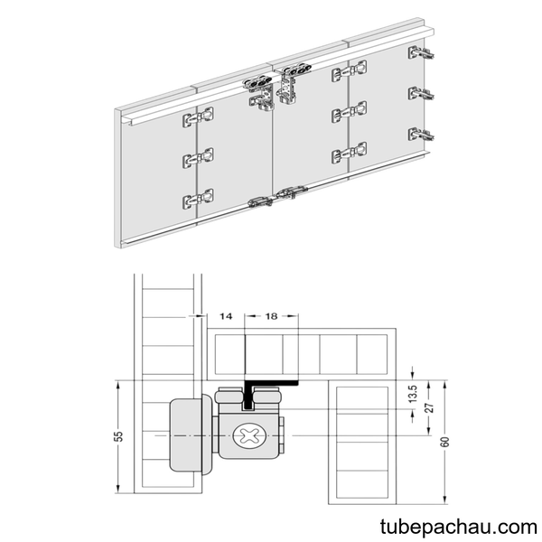 Phụ Kiện Cửa Trượt Fold 40 MF Flex Hafele 409.61.000