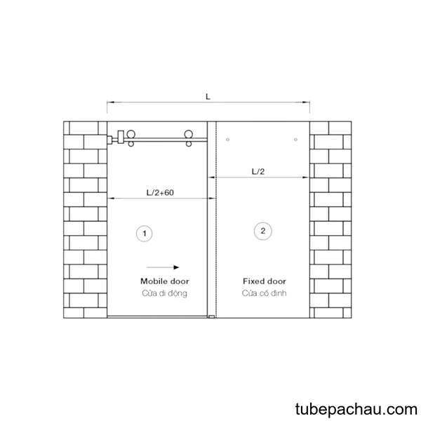 Phụ Kiện Cửa Trượt Phòng Tắm Kính Vuông Hafele 981.71.101
