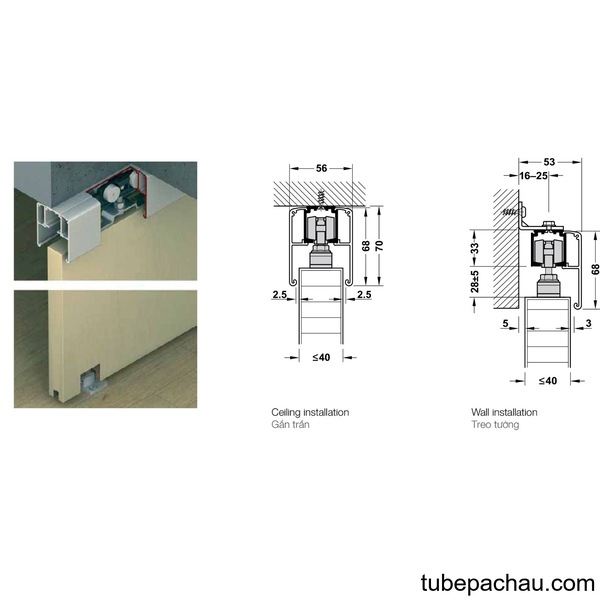 Phụ Kiện Cửa Trượt Slido Classic 120P Hafele 941.25.131