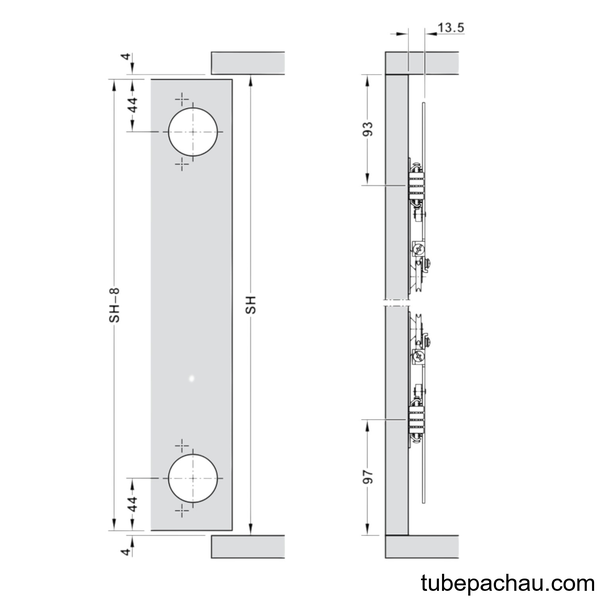 Phụ Kiện Cửa Trượt Slido F-Park71 16B Hafele 408.25.012