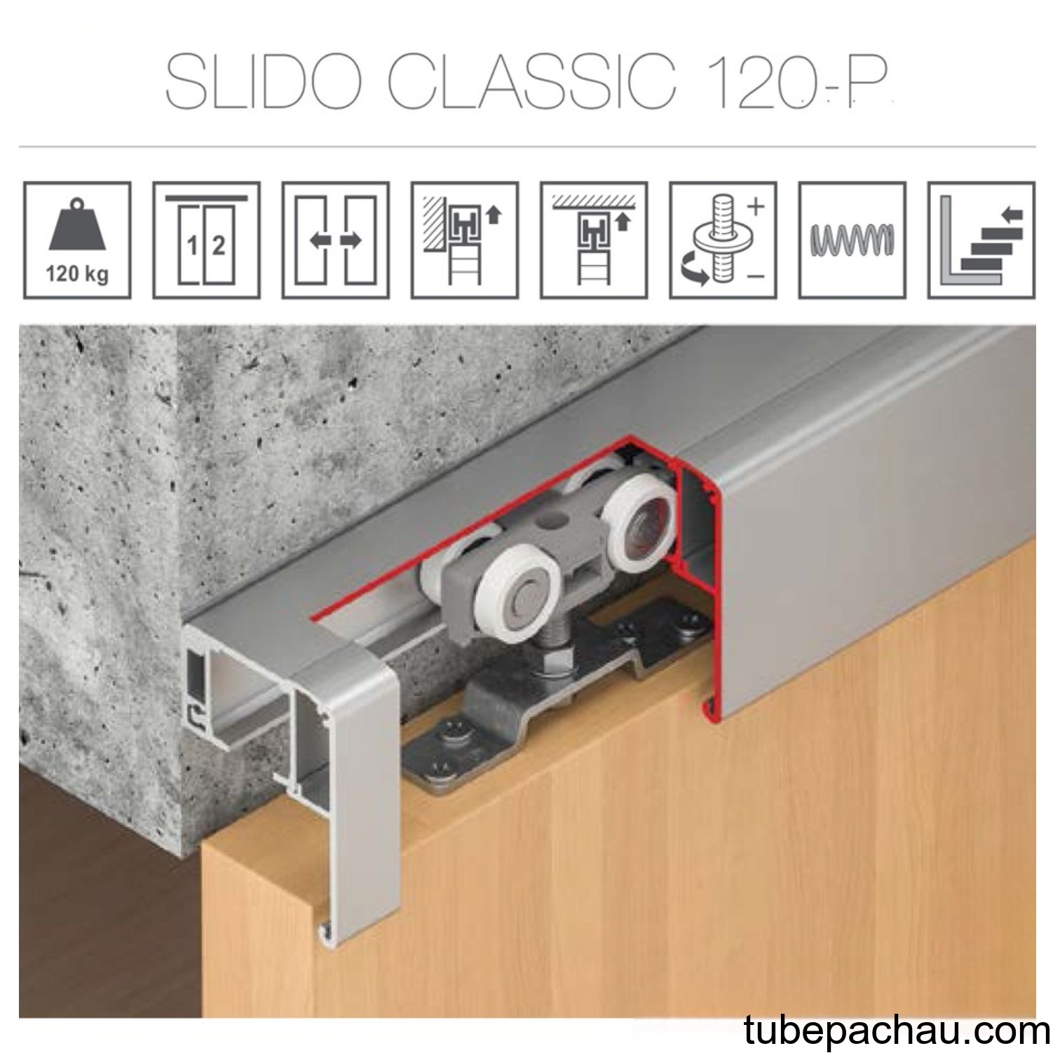 Phụ Kiện Cửa Trượt Slido Telescopic 80Kg Hafele 940.81.141
