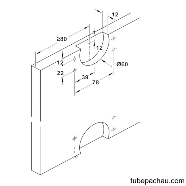 Phụ Kiện Cửa Trượt Tủ Slido F-Line18 50A Hafele 401.30.016