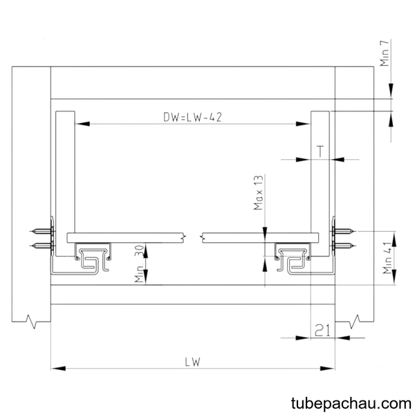 Ray Âm EPC Evo 450mm Nhấn Mở Hafele 433.32.154