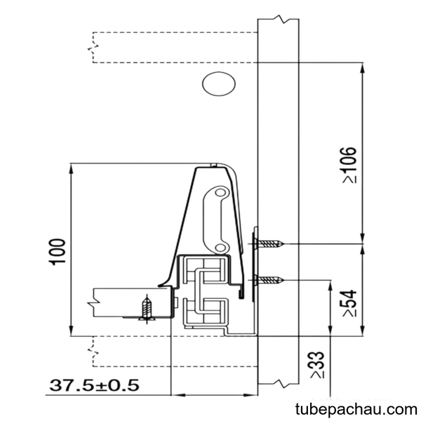 Ray Hộp Alto Giảm Chấn H135mm Hafele 552.77.085