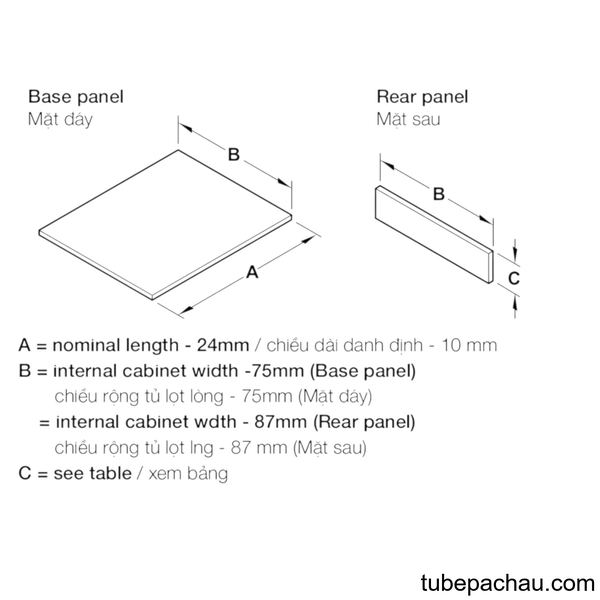 Ray Hộp Alto Giảm Chấn H135mm Hafele 552.77.085