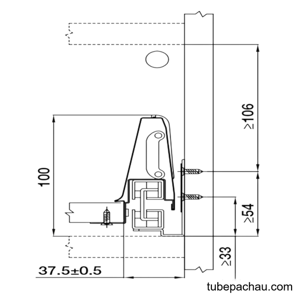 Ray Hộp Alto Giảm Chấn H135mm Hafele 552.77.781