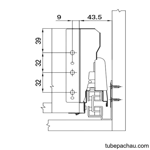 Ray Hộp Alto Giảm Chấn H135mm Hafele 552.77.781