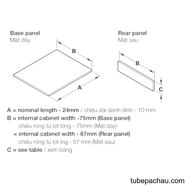Ray Hộp Alto Giảm Chấn H135mm Hafele 552.77.781