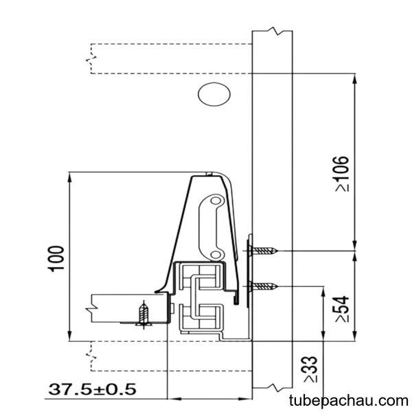 Ray Hộp Alto Giảm Chấn H135mm Hafele 552.77.785
