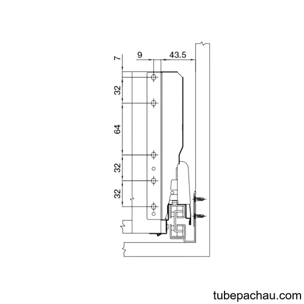 Ray Hộp Alto Giảm Chấn H199mm Hafele 552.79.785