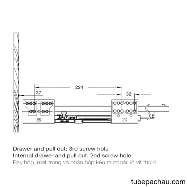 Ray Hộp Alto Giảm Chấn H199mm Hafele 552.79.785