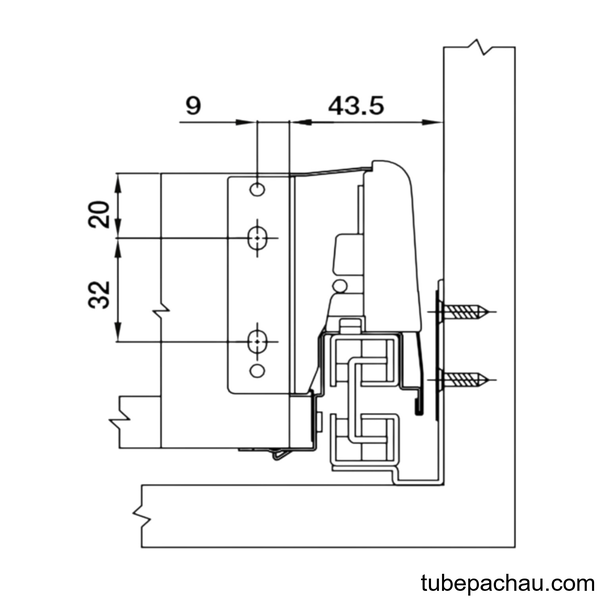 Ray Hộp Alto Giảm Chấn H84mm Hafele 552.03.085