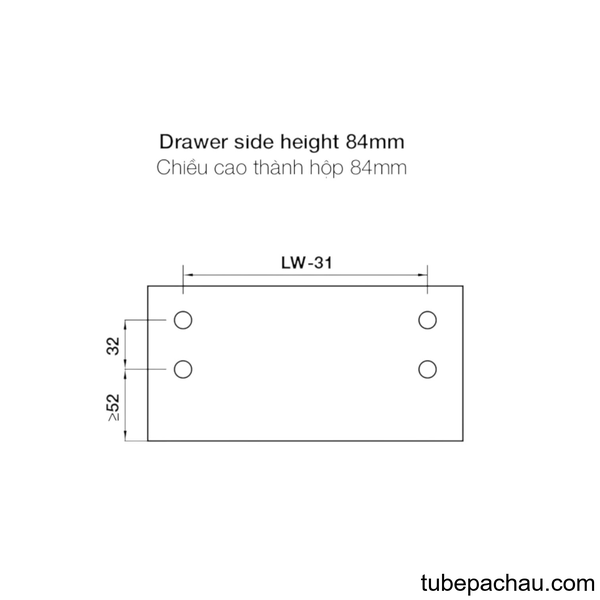 Ray Hộp Alto Giảm Chấn H84mm Hafele 552.75.005