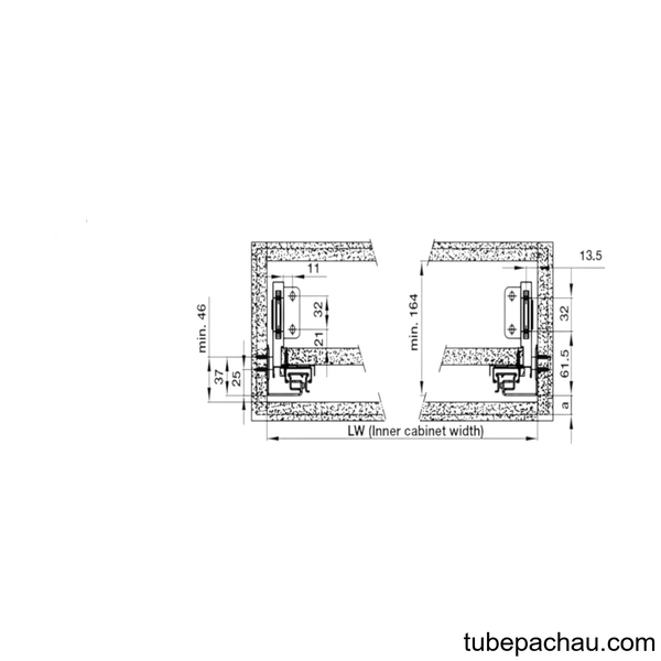 Ray Hộp Alto-S Giảm Chấn H120mm Hafele 552.35.375