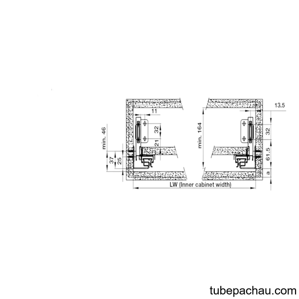 Ray Hộp Alto-S Giảm Chấn H170mm Hafele 552.35.385