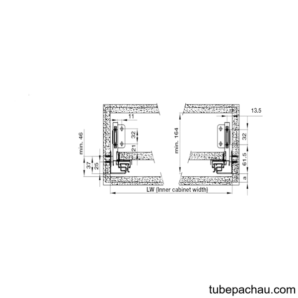 Ray Hộp Alto-S Giảm Chấn H170mm Hafele 552.35.785