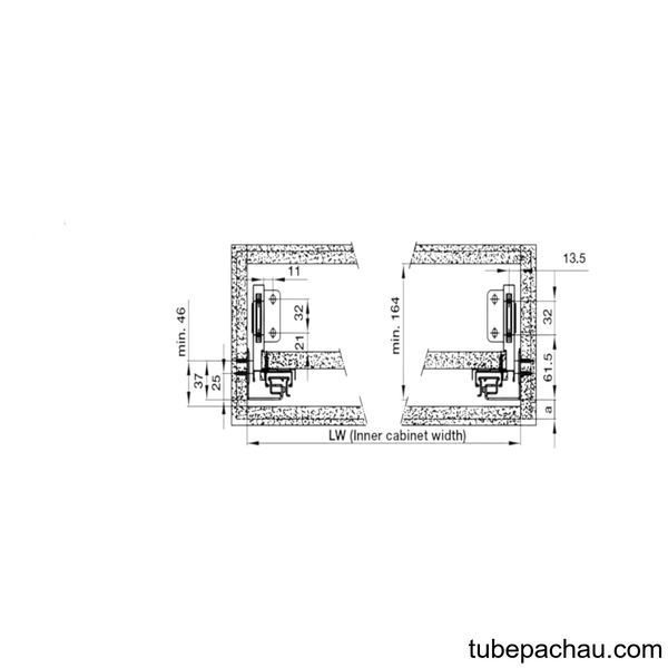 Ray Hộp Alto-S Nhấn Mở H120mm Hafele 552.36.345