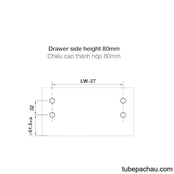 Ray Hộp Âm Alto-S Giảm Chấn H80mm Hafele 552.55.724