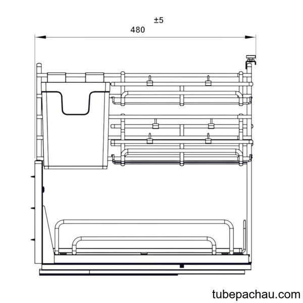 Rổ Gia Vị Dao Thớt Omero Multi 400mm Hafele 547.11.005