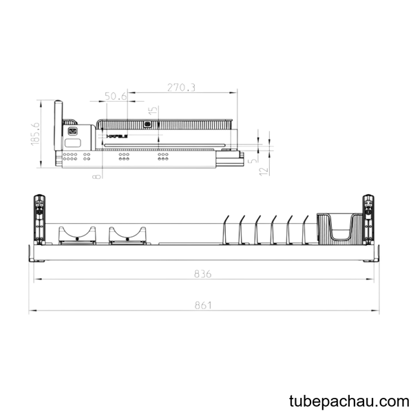 Rổ Kéo Trên Cho Bát Đĩa Dining Agent 900mm Hafele 545.14.311