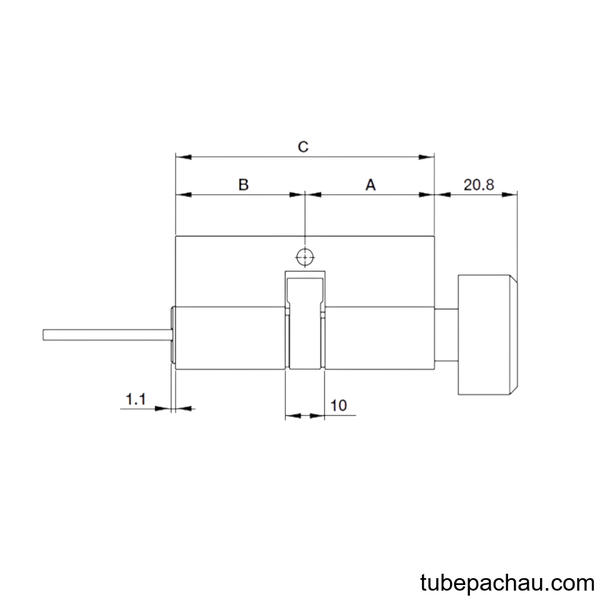 Ruột Khóa 1 Đầu Chìa 1 Đầu Vặn 66mm Hafele 916.63.621