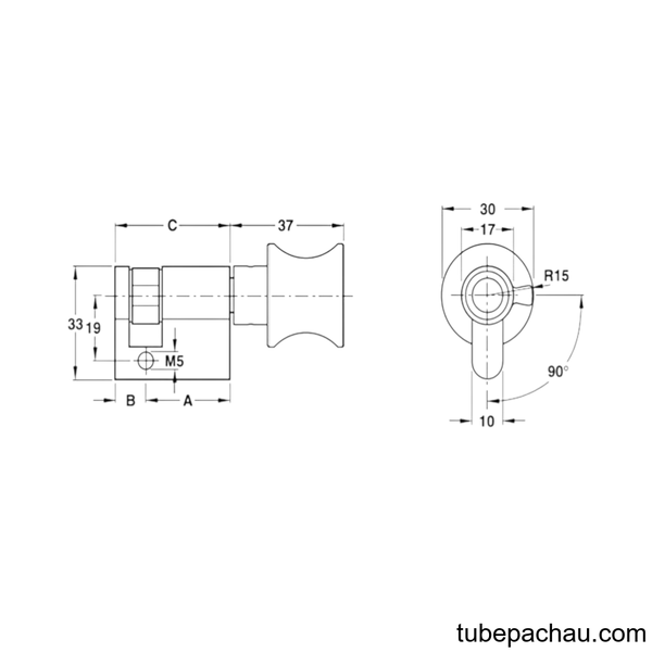 Ruột Khóa 1 Đầu Vặn 45mm Màu Đen Hafele 916.64.035