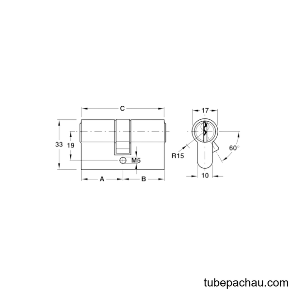 Ruột Khóa 2 Đầu Chìa 81mm Hafele 916.64.908