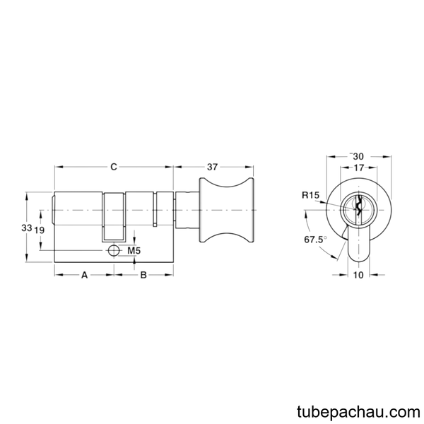 Ruột Khóa 70mm Hafele 916.63.099