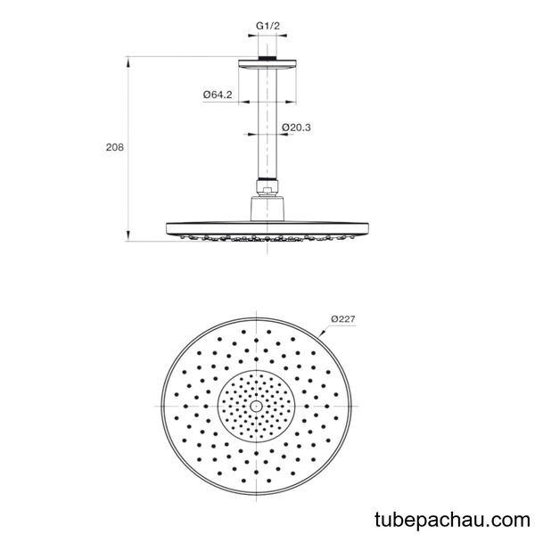 Sen Đầu Gắn Trần Airsense 227R Hafele 485.60.703