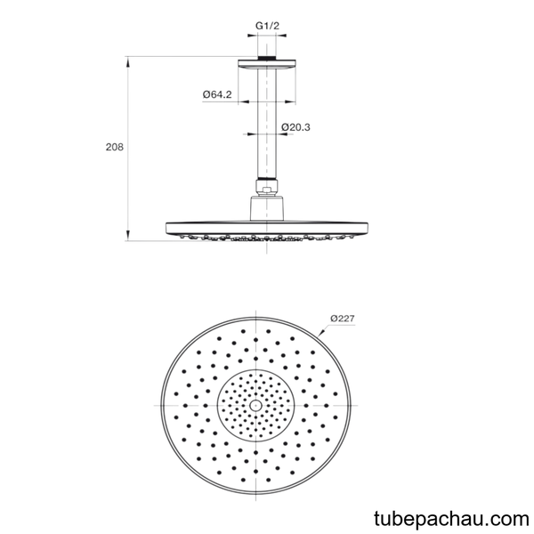 Sen Đầu Gắn Tường Airsense 227R Hafele 485.60.617