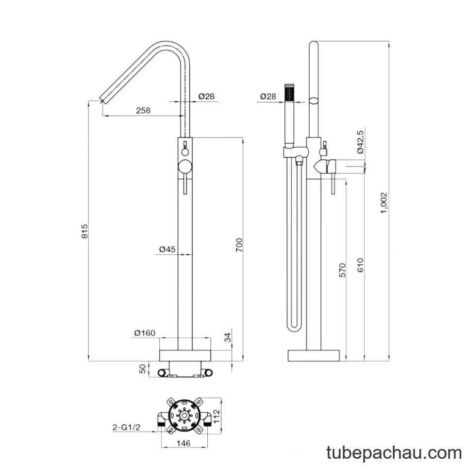 Sen Tắm Đặt Sàn Retro Hafele 589.15.360