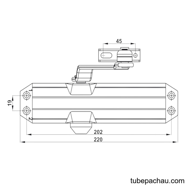 Tay Đẩy Hơi Cùi Chỏ 80Kg DC413 Hafele 489.30.036