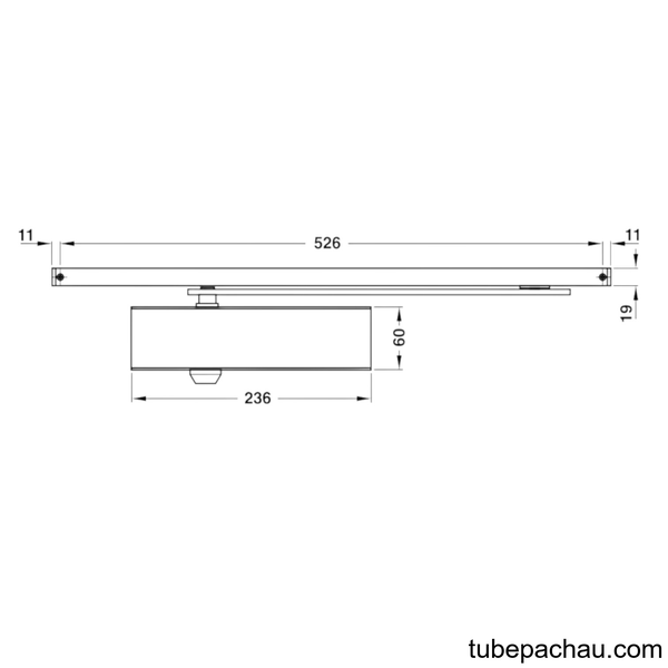 Tay Đẩy Hơi Cùi Chỏ 80Kg DCL55 Hafele 931.84.139