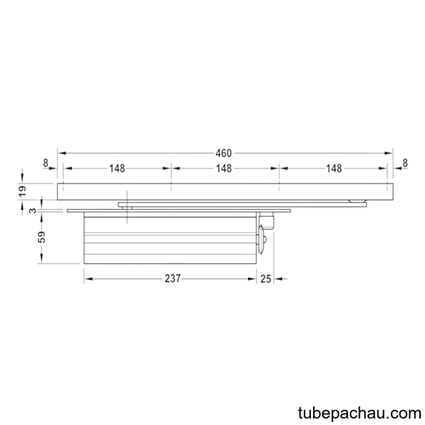 Tay Đẩy Hơi Cùi Chỏ Lắp Âm 80Kg Hafele 931.84.269