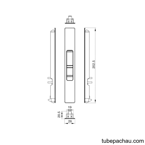 Tay Nắm Âm Cửa Nhôm HL252A-FORK Hafele 904.00.562