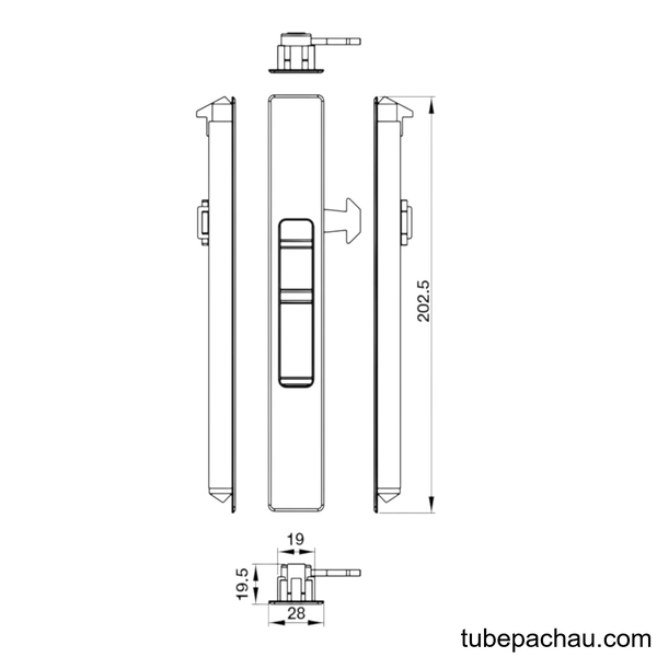 Tay Nắm Âm Cửa Nhôm HL252A Hafele 904.00.552