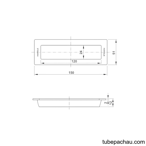 Tay Nắm Cửa Âm Hafele 489.72.132